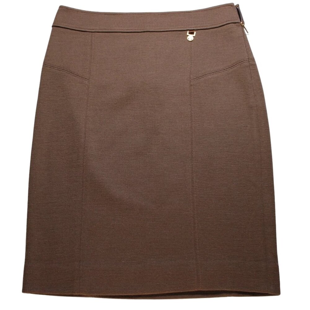 Tory Burch Womens Brown Wool-Blend Skirt Size Small Classic Designer Workwear